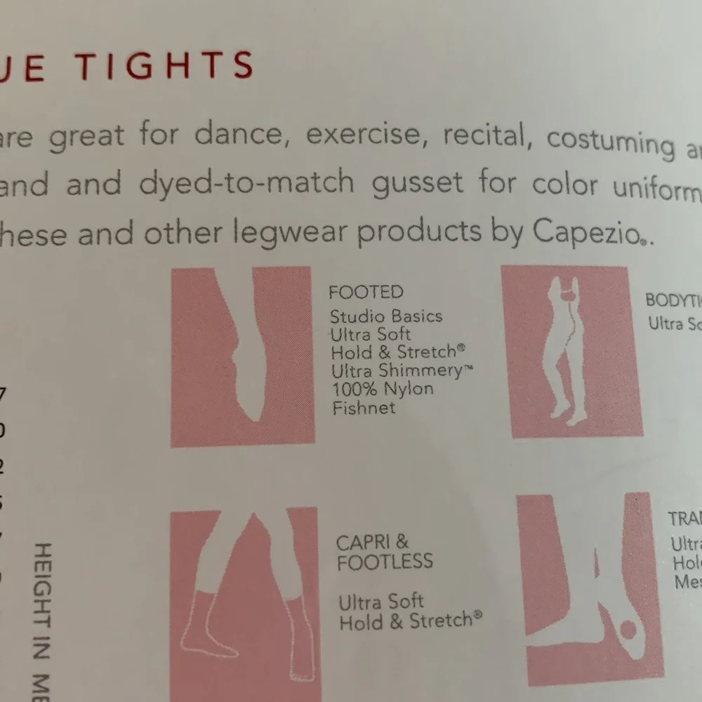 NEW Capezio Footed Tights SUN Medium Dance Skate